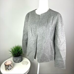 Talbots womens wool blend grey double faced open jacket size large